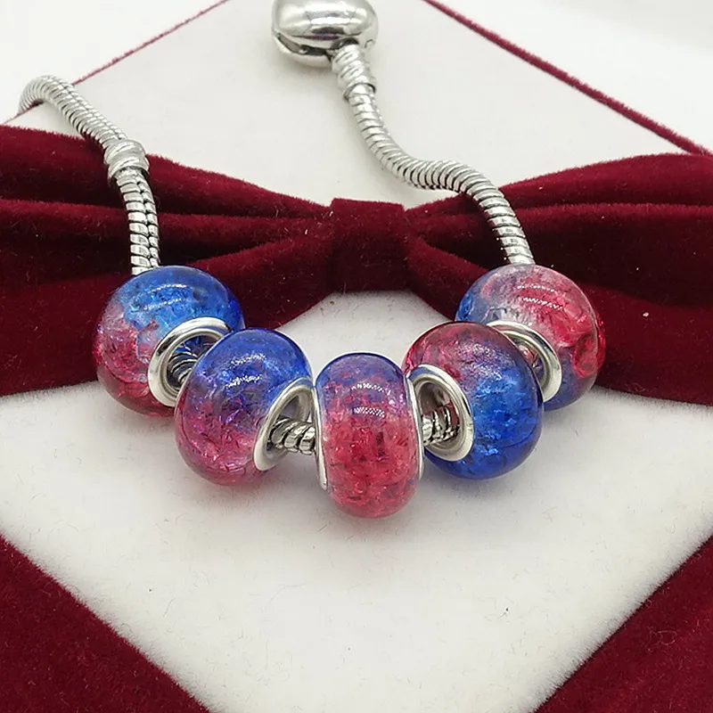 TTBEADS 1 шт. Европейский Шарм-бисер из серебристой смолы для ожерелья браслета