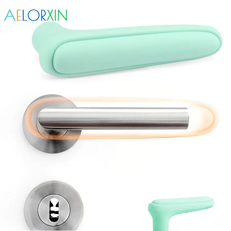 Manija de puerta de protecci&oacute;n para ni&ntilde;os, tope de seguridad, cerradura de puerta, cuidado para reci&eacute;n nacidos, Gel de s&iacute;lice, 2 unids/lote-3
