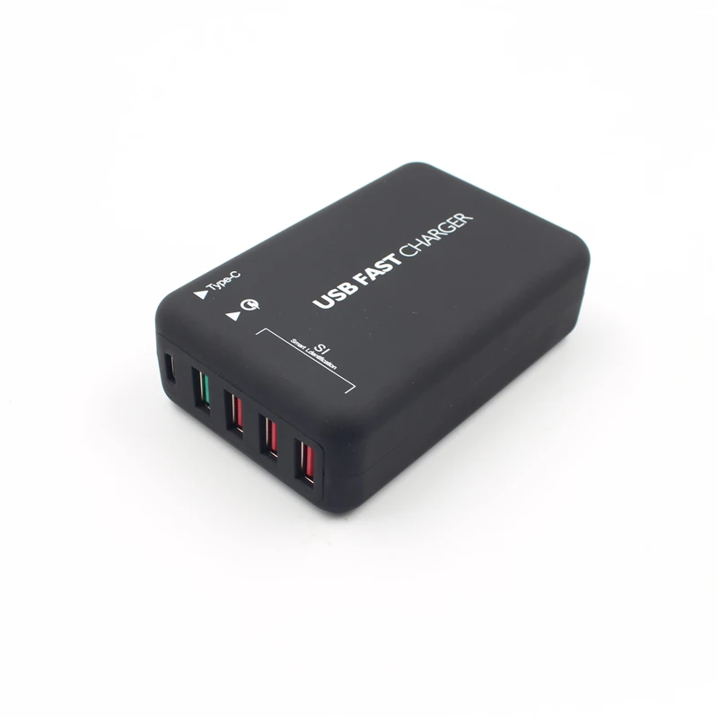 USB Type C быстрое зарядное устройство с 5 портами 50 Вт QC3.0 интеллектуальная