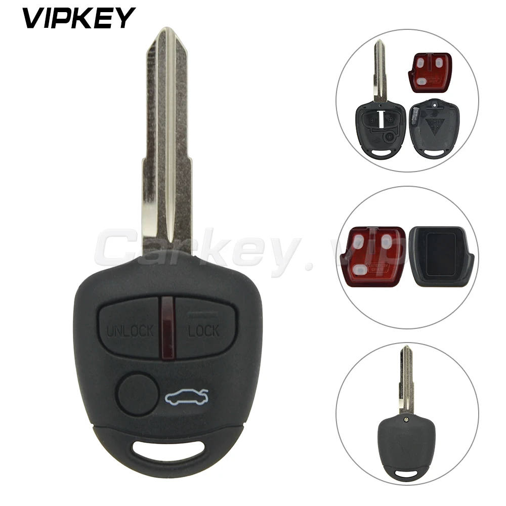 Remotekey 3 кнопки левое лезвие дистанционный ключ-брелок от машины для Mitsubishi Triton Lancer