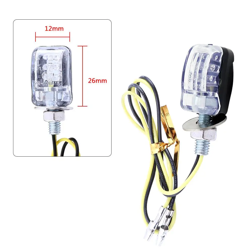 Universal Motorcycle Turn Signal Indicator lamps 12V 4 x 6 LED Mini Blinker Light |