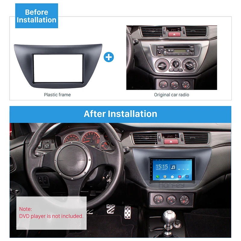 Harfey 2Din Автомобильная Радио фасция для 2006 Mitsubishi Lancer IX Surround DVD плеер отделка