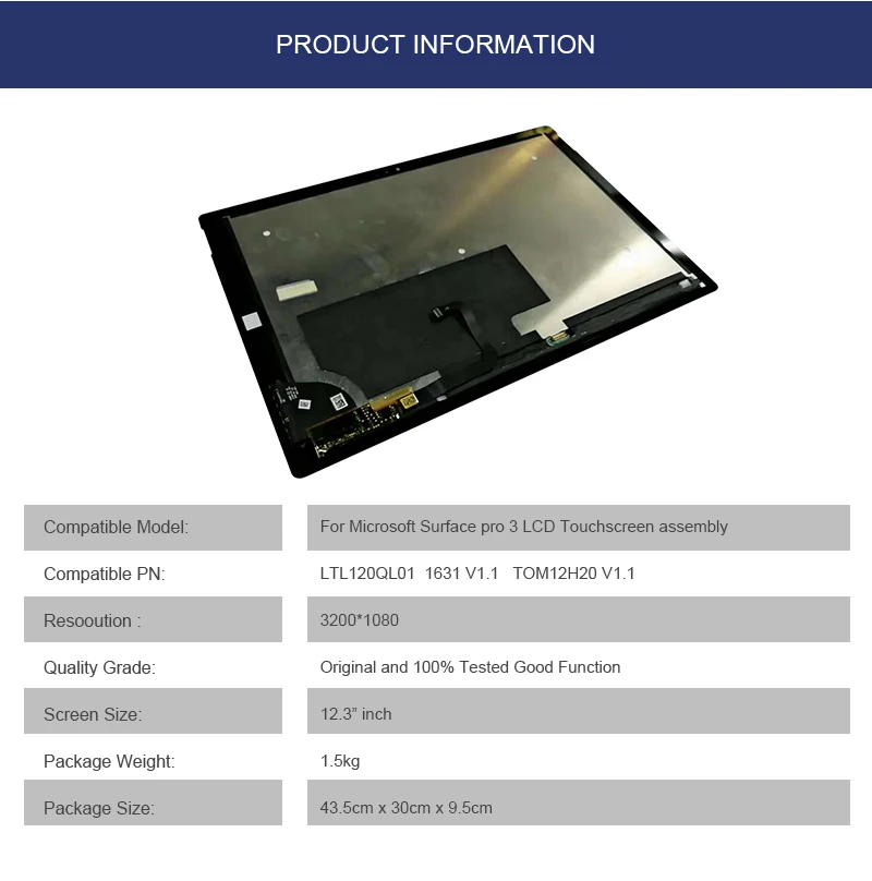 MEIHOUTablet сенсорная панель для Microsoft Surface PRO3 1631 V1.1 планшет сенсорный экран сборка