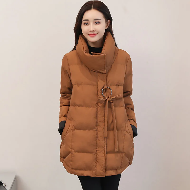 

Clothes Girls Long Fund Small Cotton-padded Jacket Woman New Pattern Thickening Cotton Woman Keep Warm Loose Coat Bread Serve