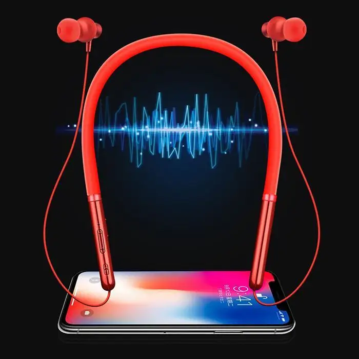 Портативный Bluetooth шейной Спорт стерео Беспроводная гарнитура Мода шеи висит