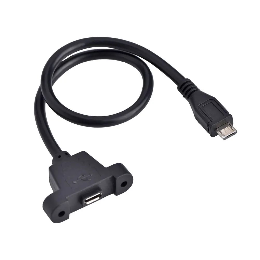 Удлинительный кабель с Micro USB 5Pin штекер гнездо винтовым отверстием для крепления