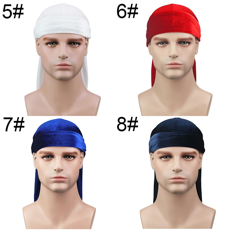 Мужская бархатная шапка-Бандана durag в стиле хип-хоп бархатные банданы Doo DU-RAG с