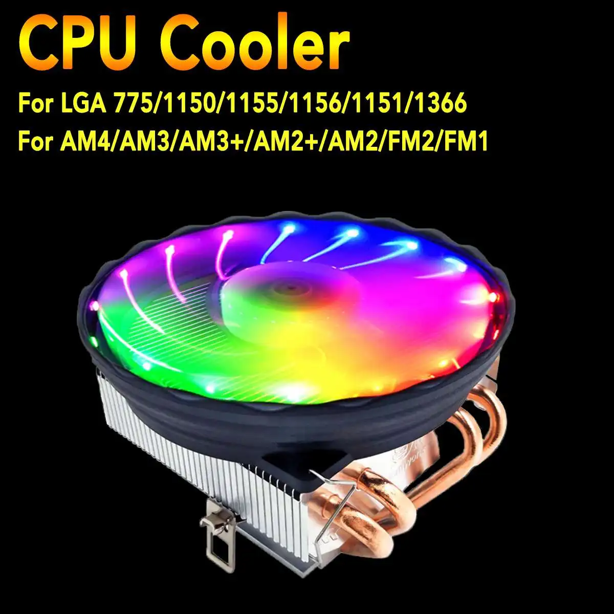 Кулер для процессора Intel LGA 120/1150/1151/1155/1156/1366/775 кулер со светодиодной RGB подсветкой