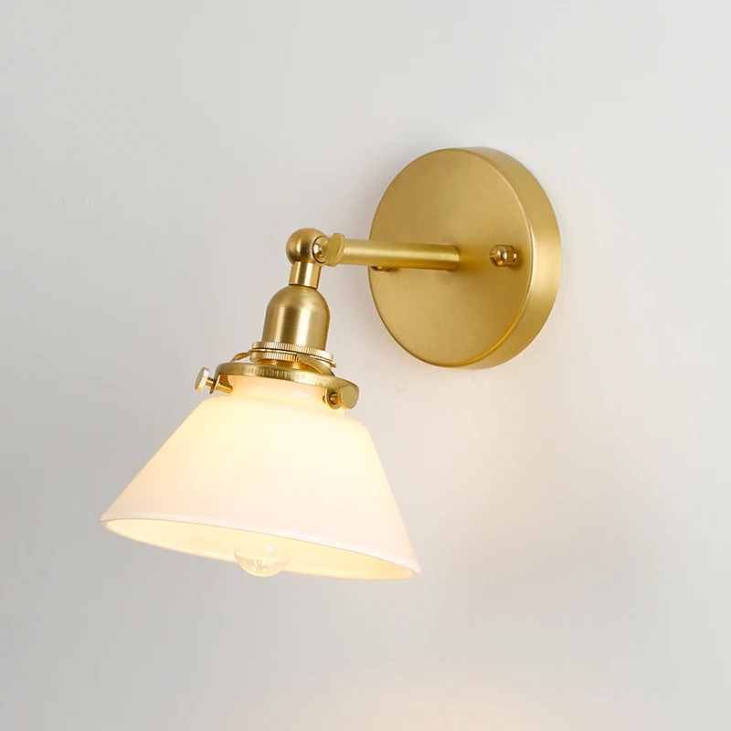 Настенный светильник из латуни EL с углом поворота в форме конуса и стекла угол 270
