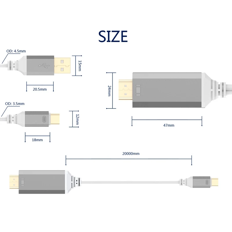 Тип C к Hdmi Usb 3 1 Ultra Hd 1080P 4K зарядка Hdtv видео кабель адаптер конвертер для мобильного