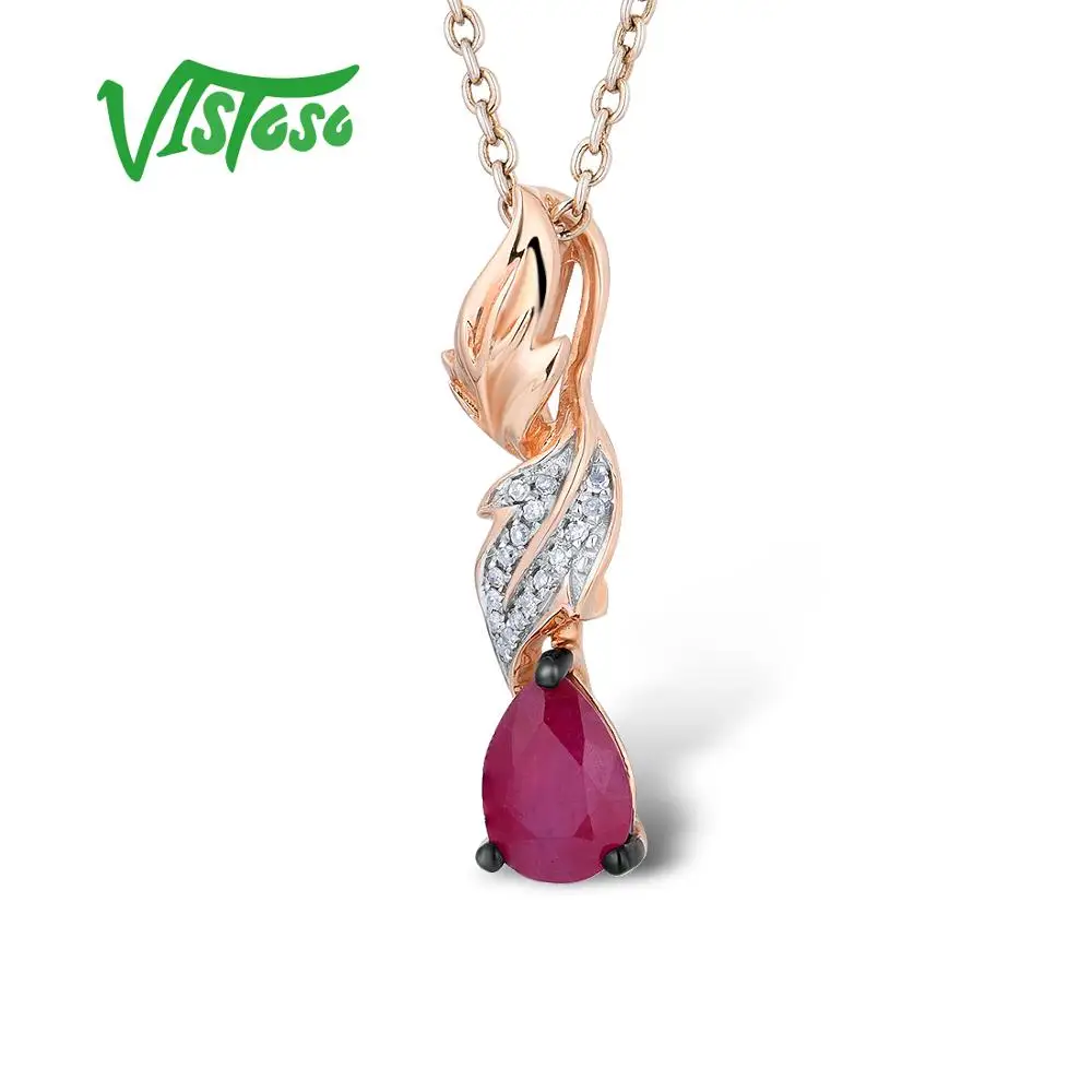 VISTOSO Золотой Кулоны из нержавеющей стали для женщин Аутентичные 14K 585 серьги