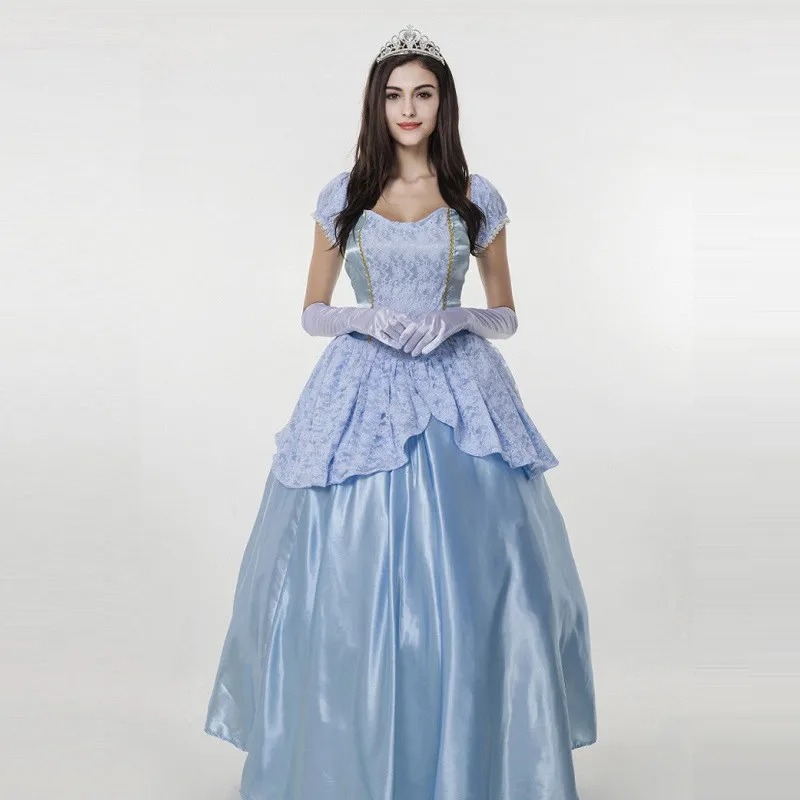 Взрослая сказка Золушка костюм роскошная синяя принцесса платье косплей