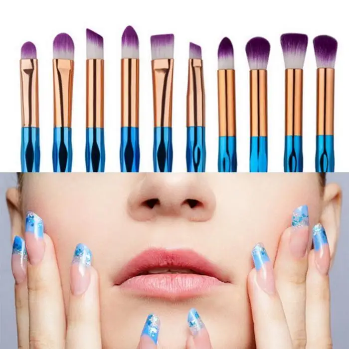 10 шт./комплекты Профессиональный нейлон макияж кисти набор косметики Фонд Кисти