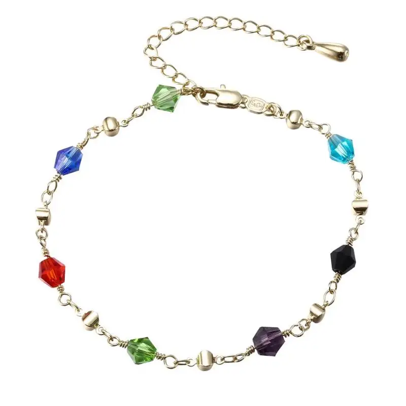 2019 New Simple Fashion Zircon Colorful Anklets Foot Chain Bracelet Women Jewelry Pendants For Girl And Gift | Украшения и