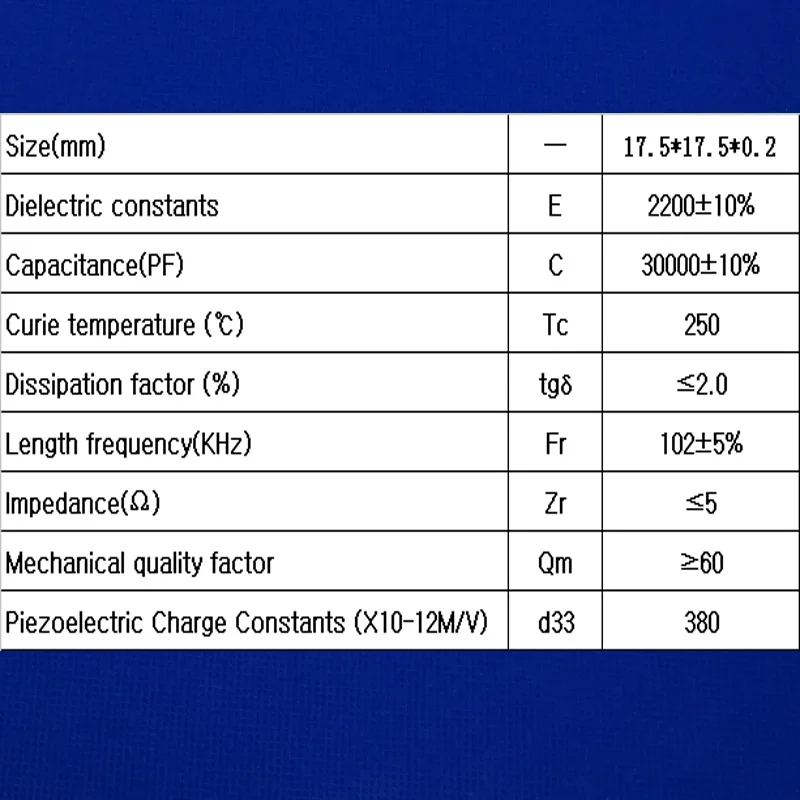 Пьезоэлектрическая керамическая пластина 17 5*17 5*0 2 мм-PZT5 Chip ультразвуковой датчик