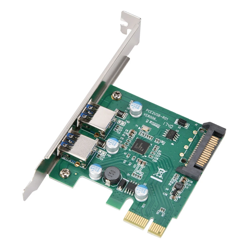 Новый 2 порты и разъёмы USB 3 0 PCI Express настольный компьютер ПК расширения Add On карты
