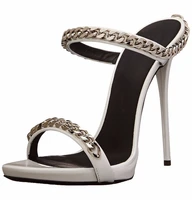 moraima snc 2019 new fashion design woman sexy summer shoes high heels mental decor blackredwhite stilettos elegant slippers