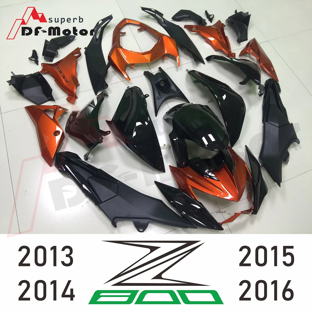 Наборы корпуса для Kawasaki Z800 2013 2016 черно оранжевые наборы 2014 Обтекатели 2013|Полные