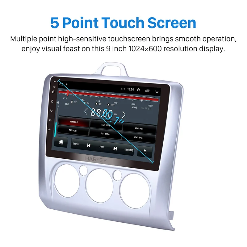 Головное устройство Harfey для автомобиля 2 ГБ + 32 GPS Android 8 1 9 '' Bluetooth