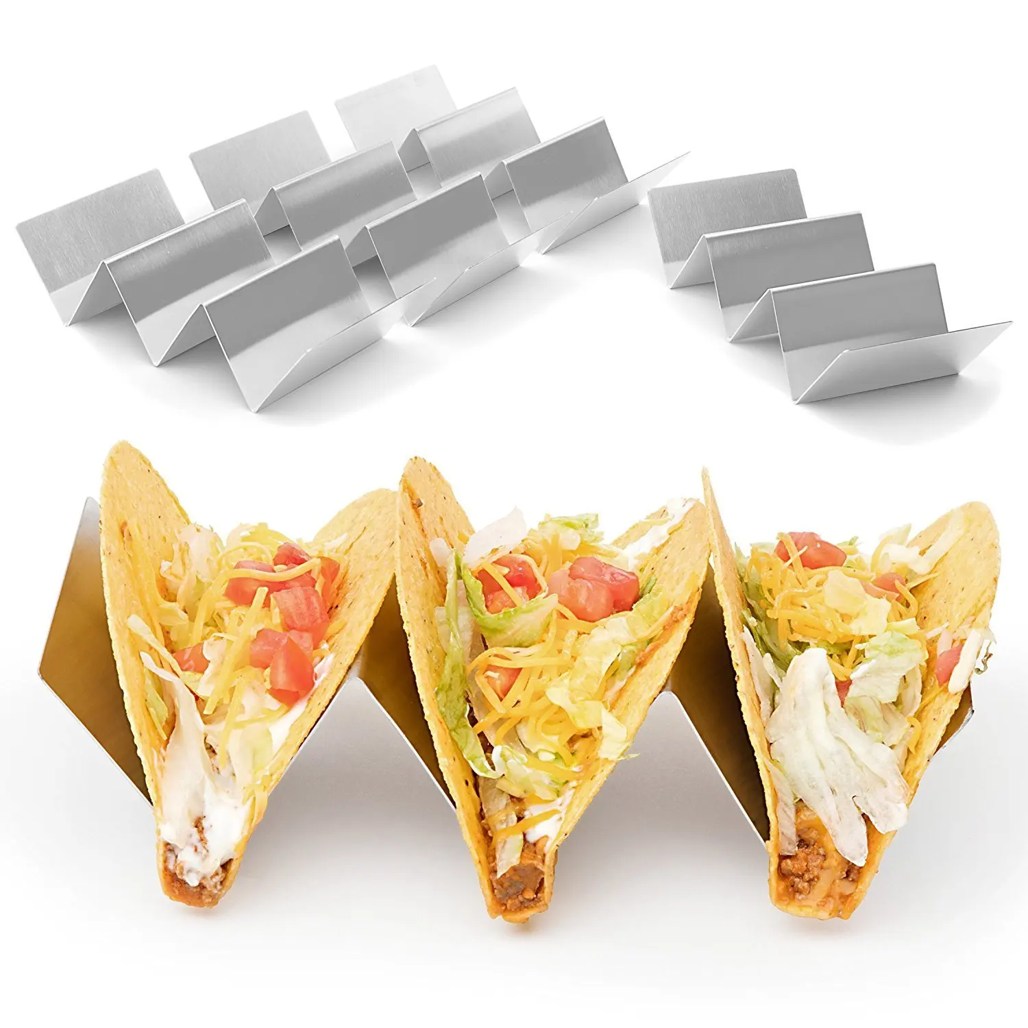 2 шт. стильный держатель из нержавеющей стали Taco Truck Tray style стойка вмещает до 3 Тако