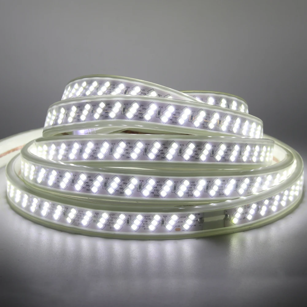 276Led/m светодиодный ленточный светильник 220 В 2835 трехрядный водонепроницаемый