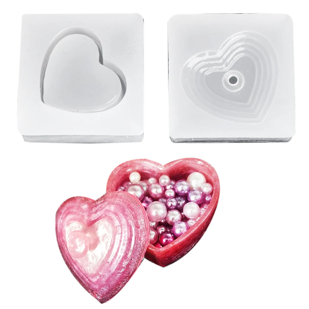 Diy Heart Shapes Silicone Storage Box Mold Resin Mould Jewelry Casting Craft Tools | Украшения и аксессуары