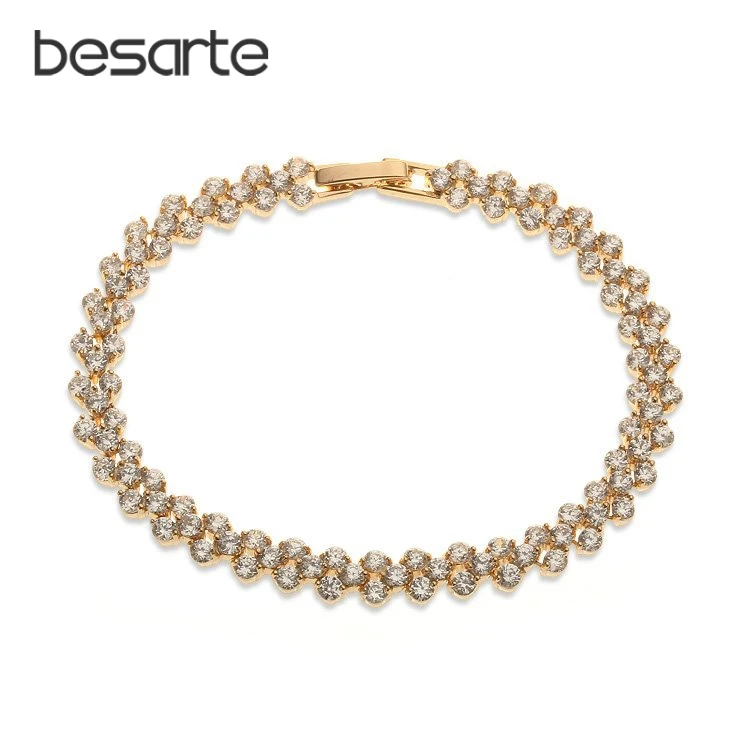 

Cristal Gold Bracelets For Women Bijoux Femme Pulseras Mujer Bracciali Donna Bracelete Bangle Braclet Cz Zircon Jewelry B0732