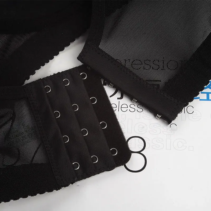 

PKSAQ Sexy Women Underwear Black Bras For Women Adjusted-straps Underwire Bra Lace Bralette Lingerie Top Large Size B C Cup
