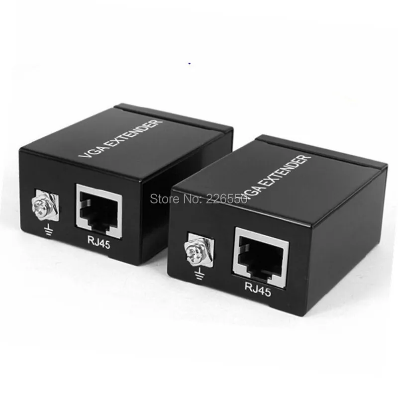 Одна пара 60M VGA удлинитель мама к Lan Cat5 Cat5e RJ45 Ethernet адаптер усилитель