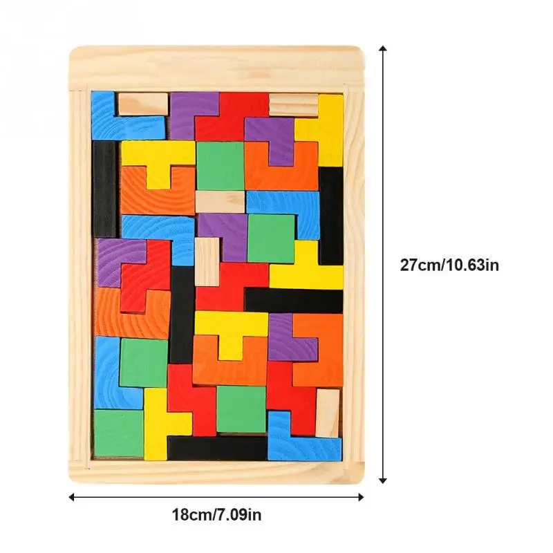 Kids Colorful Jigsaw Board Baby Wooden Tetris Puzzles Toys Children Magination Intellectual Educational For Gift | Игрушки и хобби