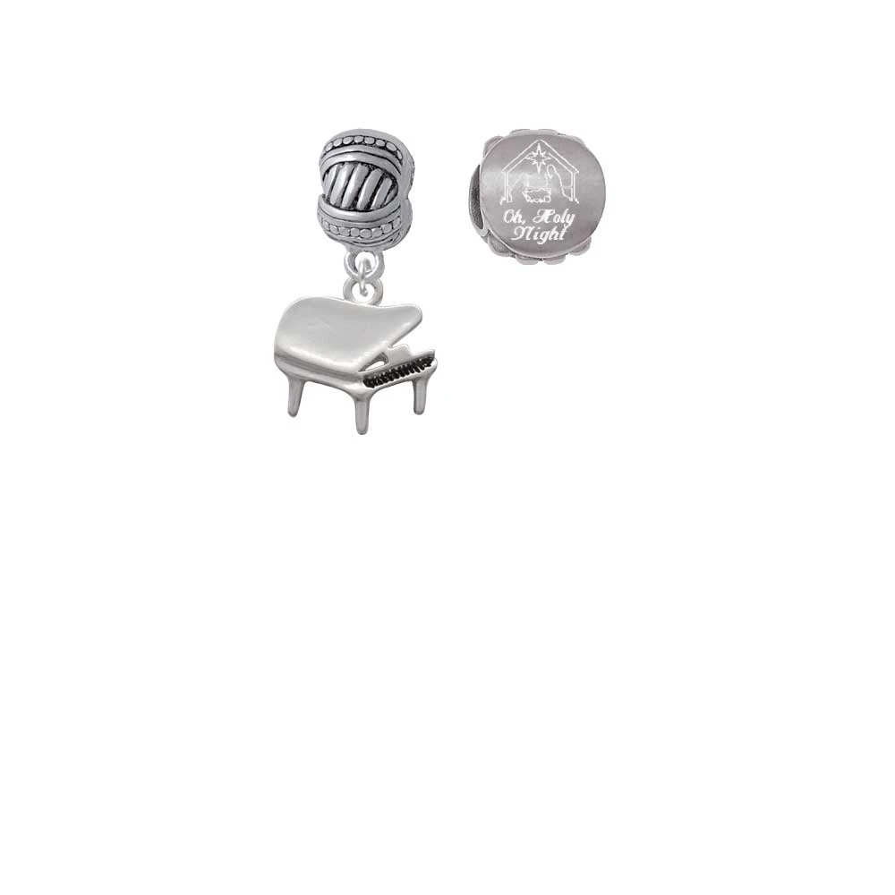 Piano Come Let us Adore Him Charm Beads (Set of 2) |