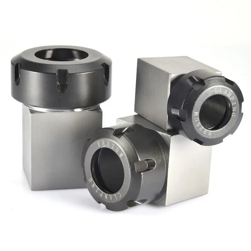 

Square ER25/ ER32/ ER40 Collet Chuck Block Holder For CNC Lathe Engraving Machine Cross Hole Drilling