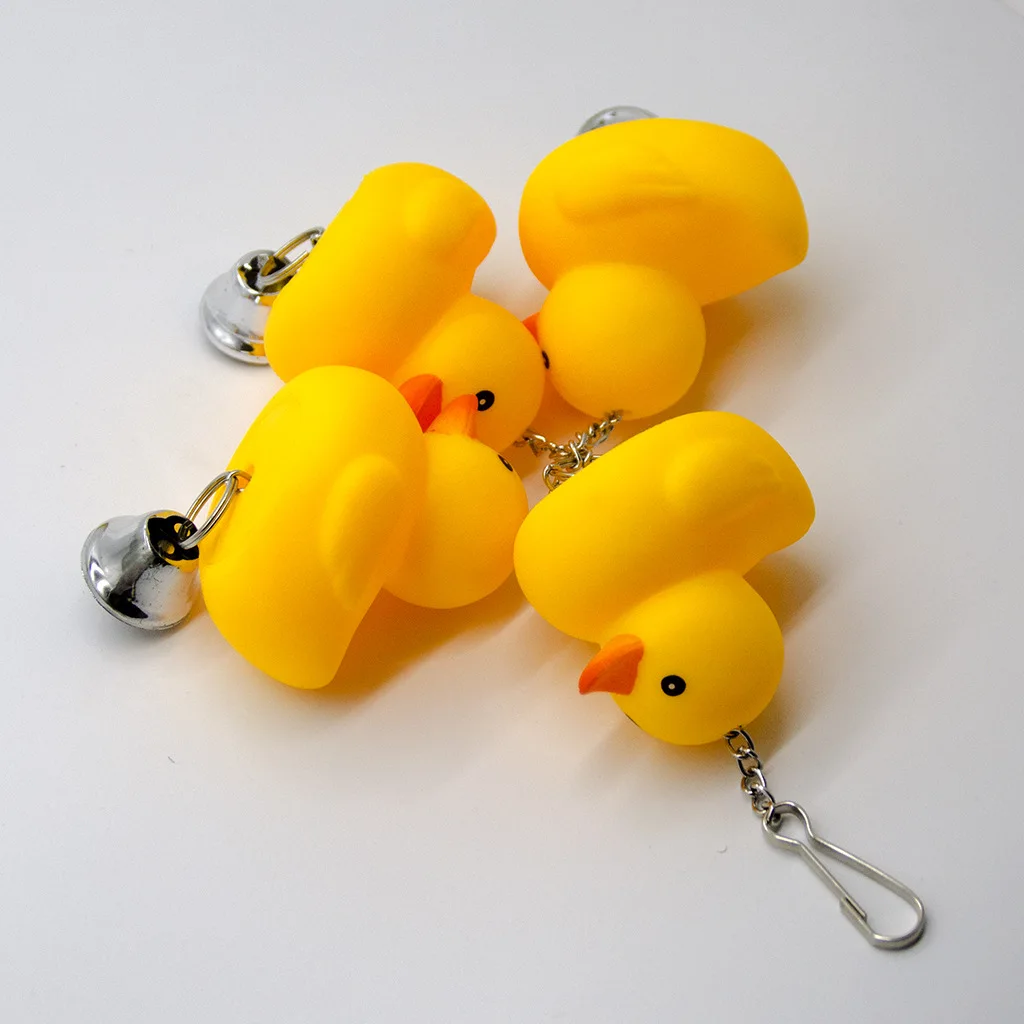 Игрушка для попугая в виде птицы желтая гирлянда с колокольчиками украшение