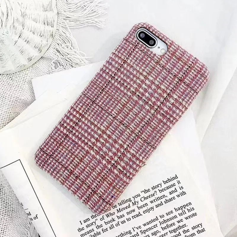Розовый тканевый сетчатый чехол для телефона Apple iPhone X 8 7 6S 6 Plus милый модный мягкий