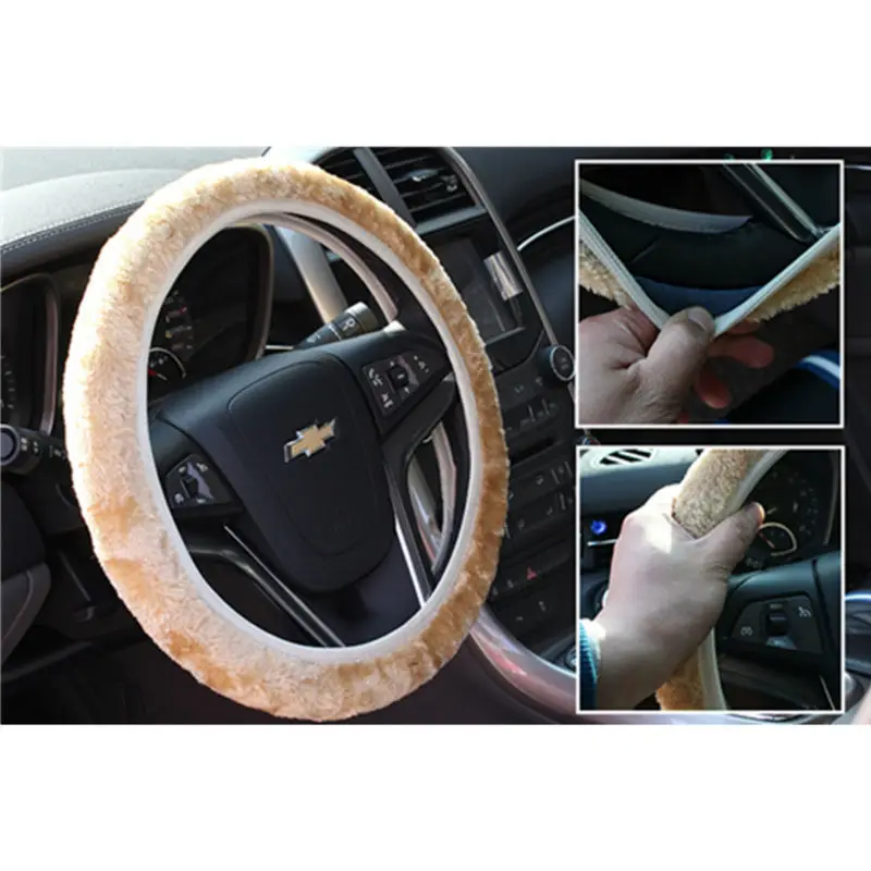Мягкий теплый зимний эластичный чехол рулевого колеса автомобиля Автомобильный