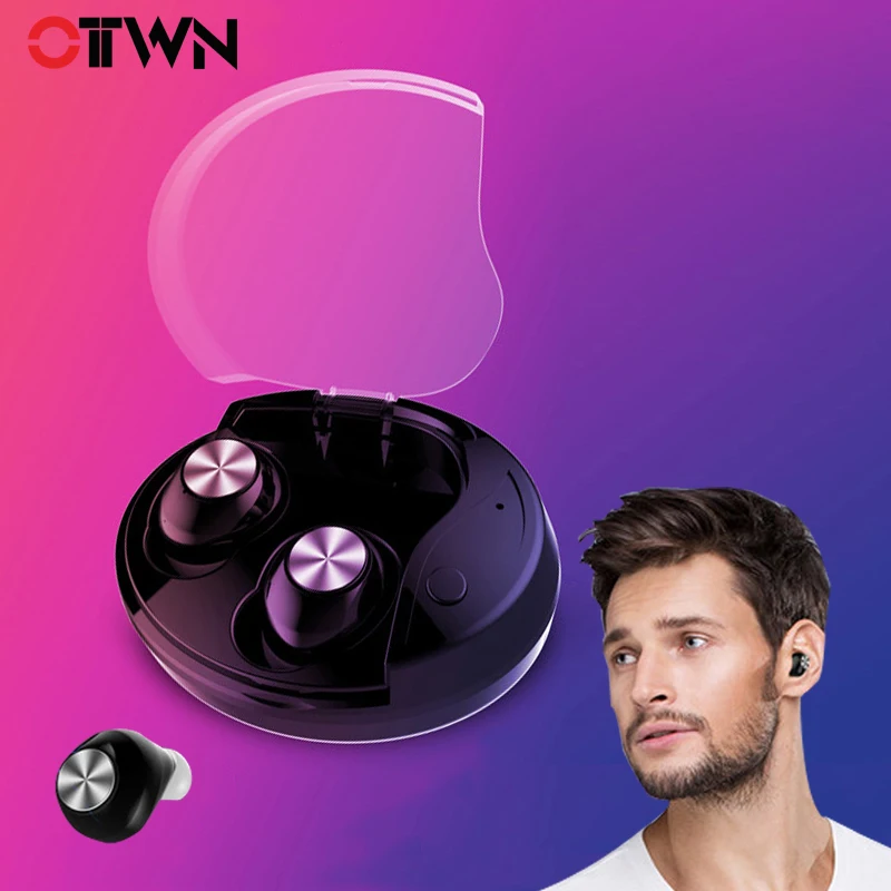 Ottwn мини невидимые беспроводные Bluetooth наушники двойные Водонепроницаемая bluetooth