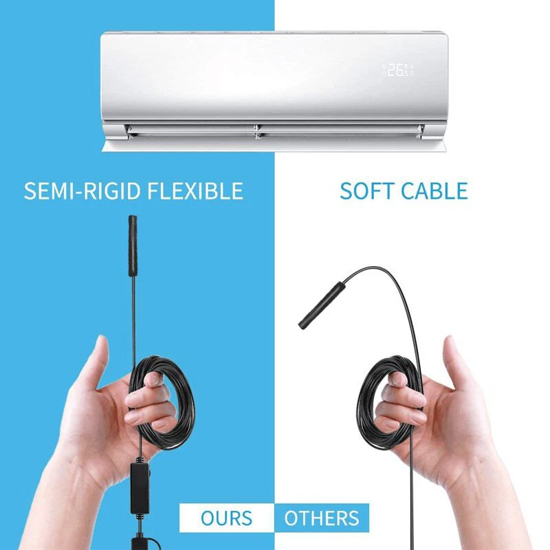 Эндоскоп Бороскоп с полужесткой трубкой водонепроницаемый Full HD 1080P Micro USB/Type c/USB