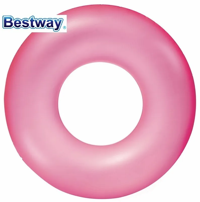 36024 Bestway 76 см матовое неоновое кольцо для плавания 30 &quotЯркое цветное плавающее