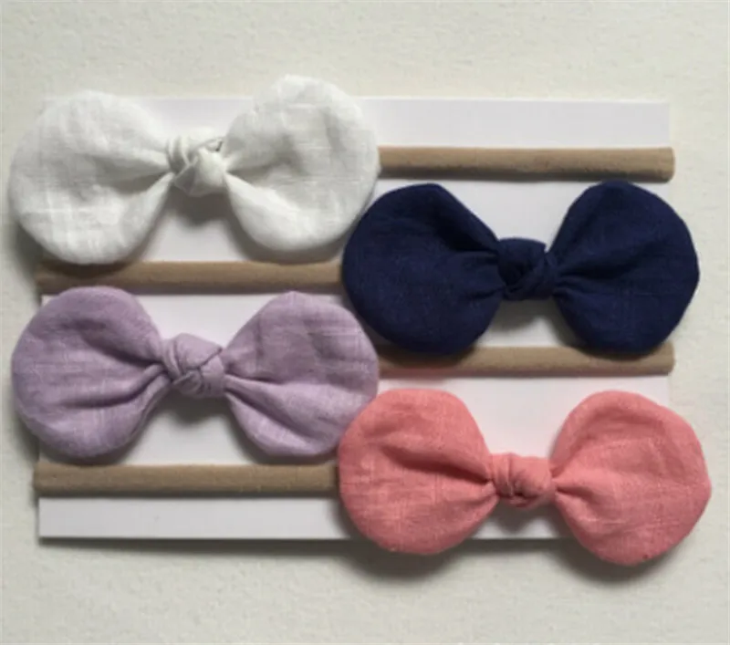 4Pcs Newborn Headband Elastic Baby Headdress Hair Band Girl Bow Knot Headwear Accessories | Детская одежда и обувь