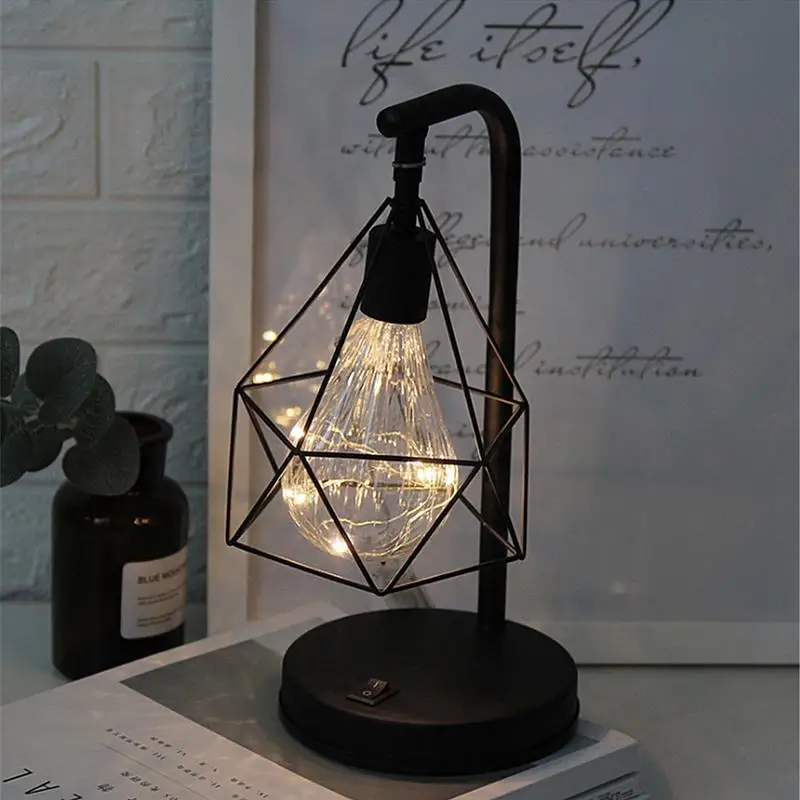 Креативные праздничные железные минималистичные полые алмазные настольные
