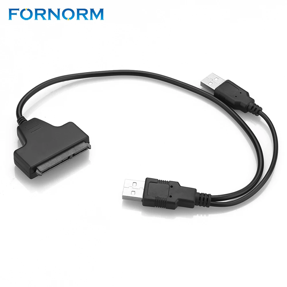 FORNORM двойной USB Кабель адаптер для 2 5 &quotSATA жестких дисков 3 0 SATA 15 + 7 Pin к