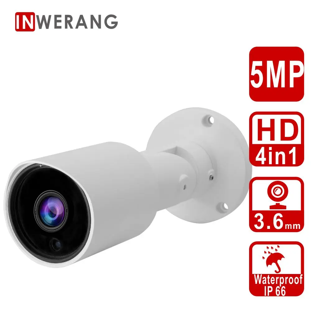 Inwerang HD 5MP 4in1 цилиндрическая камера безопасности объектив 3 6 мм широкий угол IP66
