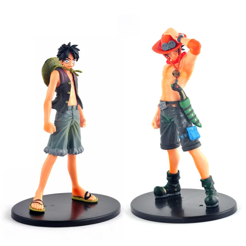 One Piece Monkey D Luffy And Brother Ace 2pcs/lot 17cm Japan Anime PVC Action Figures toys Anime figure Toys For Kids children