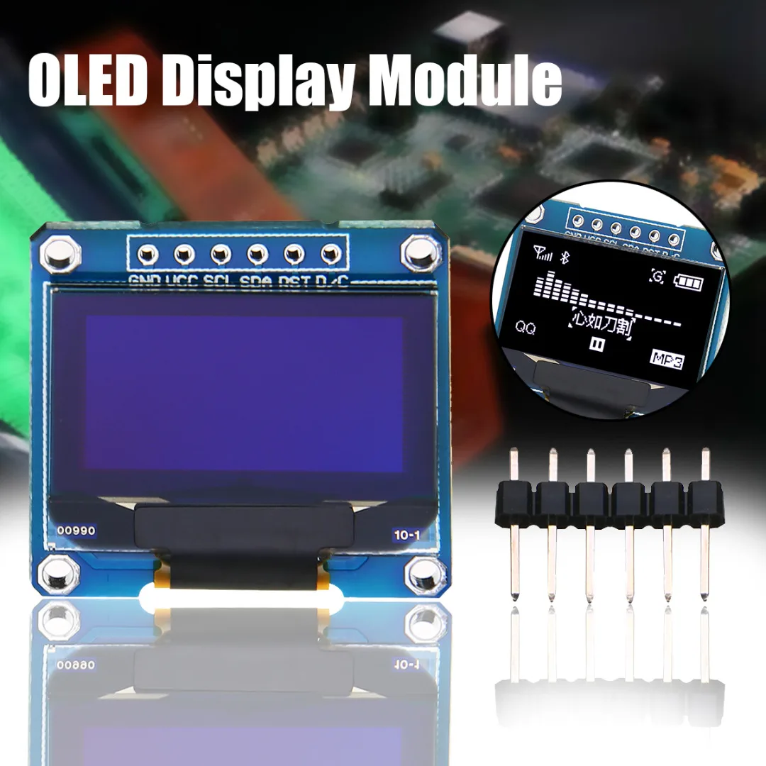 Одна шт. 0,96-дюймовый 128х64 OLED-дисплейный модуль 4 контакта I2C IIC Serial LCD LED SSD SSD1306 Электротехнические компоненты Включен.