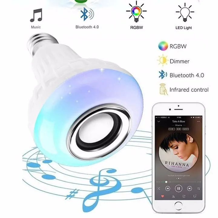 E27 Беспроводной Bluetooth Динамик + 12 W RGB лампы светодио дный лампа Smart света