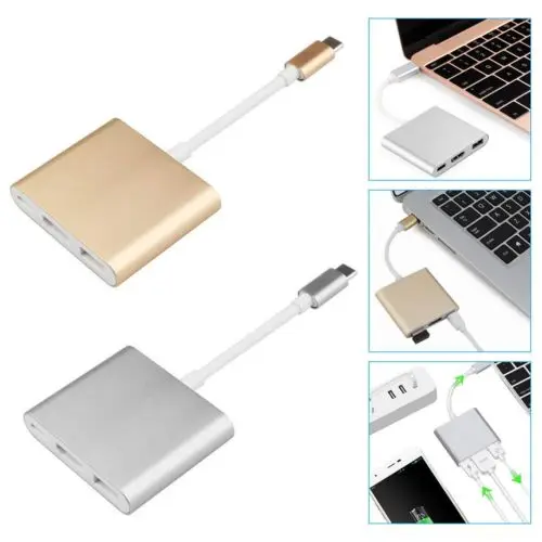 Тип C на HDMI адаптер 3 в 1 взаимный обмен данными между компьютером и периферийными