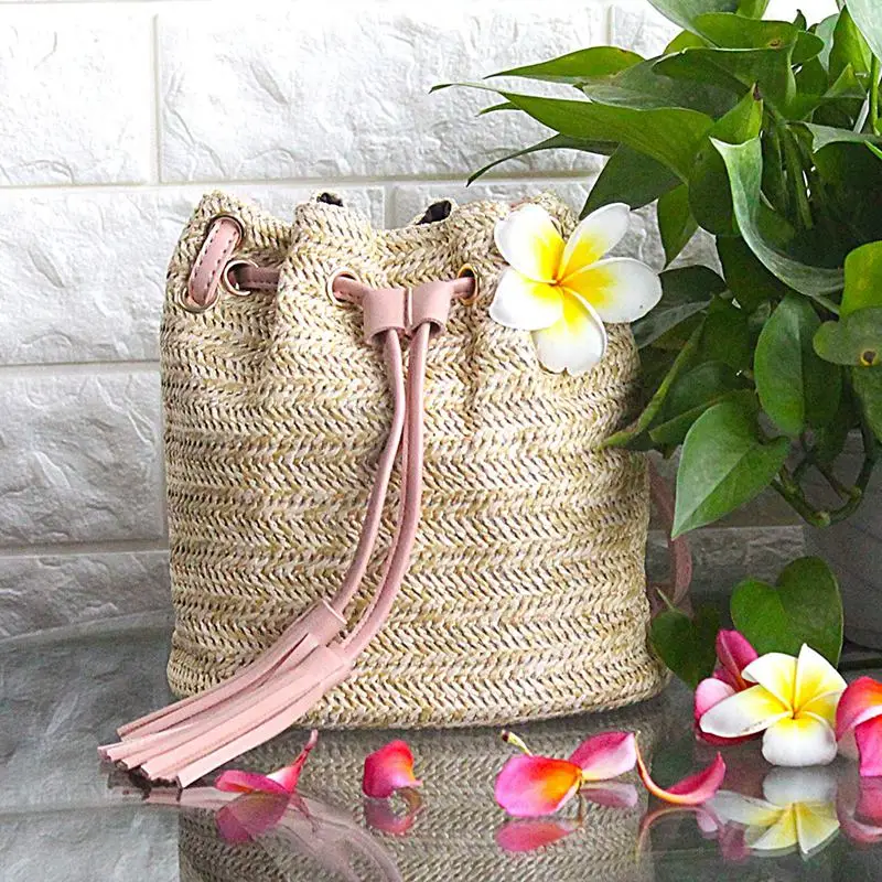 Messenger Bag Ladies Fabric Summer Beach Bags With Tassels Weaving Crossbody Women Money Bank Knitted Handba | Багаж и сумки