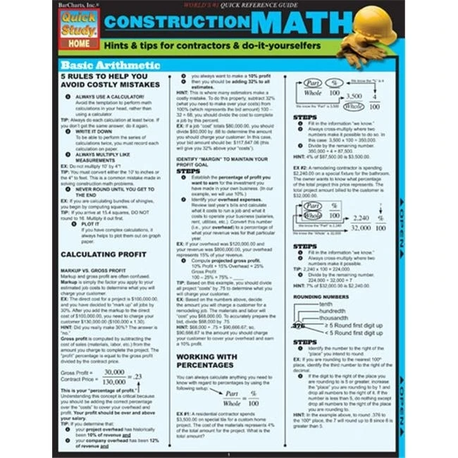 BarCharts- Inc. 9781423208877 Construction Math |