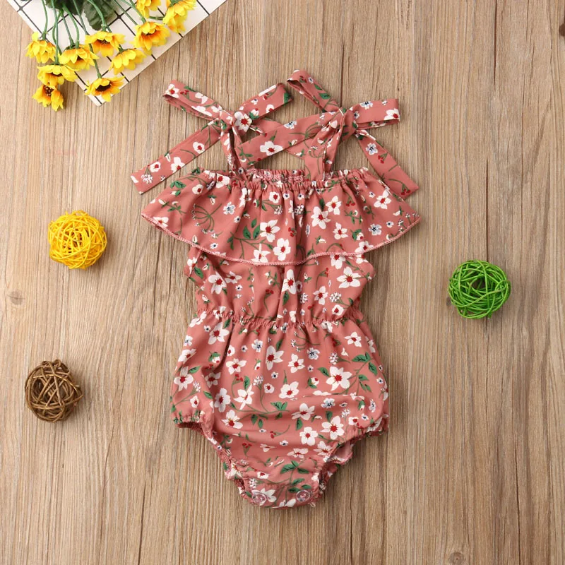 Pudcoco/Новинка Модный шифоновый комбинезон на бретелях для маленьких девочек