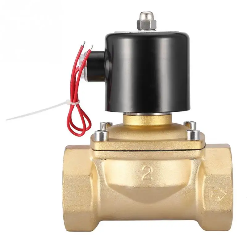 

DN50 AC220V NC Электромагнитный клапан 2-дюймовый двухсторонний латунный Электрический электромагнитный клапан нормально закрытый